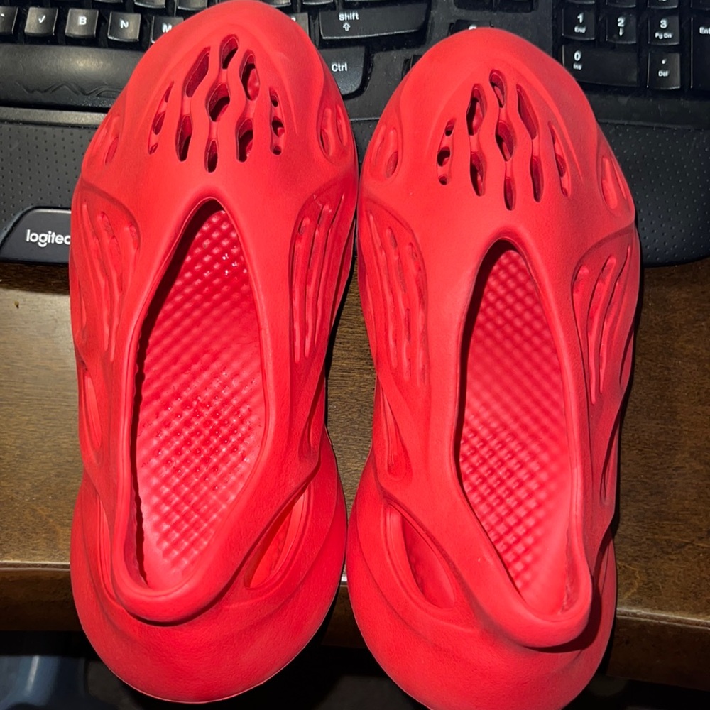Red Yeezy Foam Runners